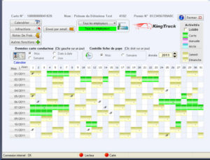 Vue ecran logiciel routier kingtruck