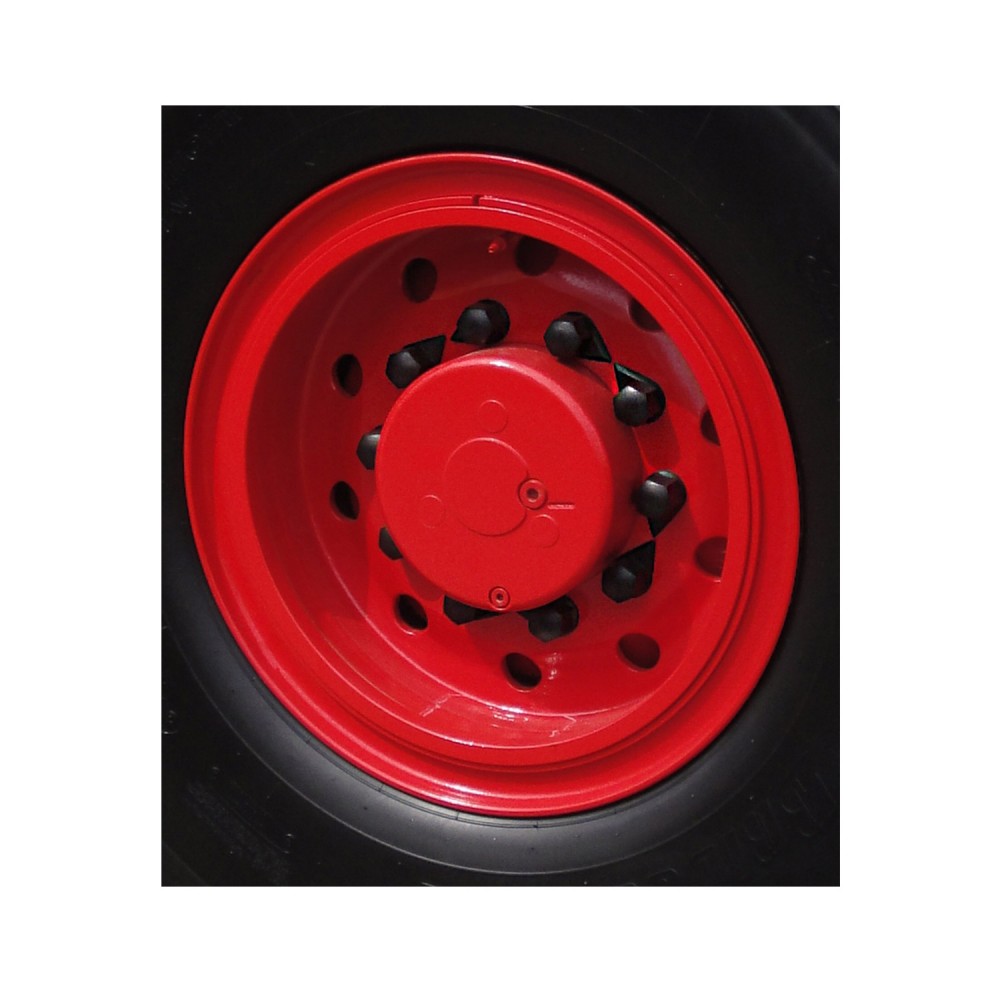 Indicateur d'écrou de roue avec cache anti-poussière, Rouge/ jaune néon,  pointeur en haut